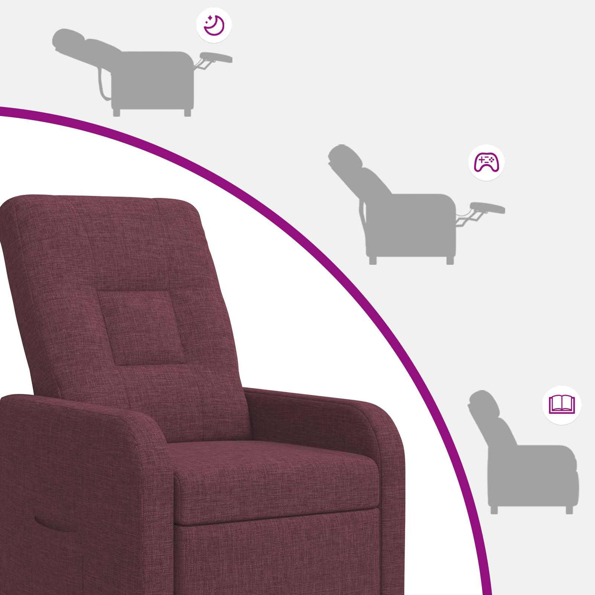 Relaxfauteuil Paars Stof