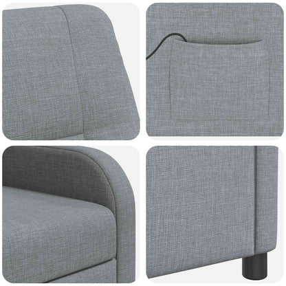 Massage Recliner Lichtgrijs Stof
