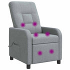 Massage Recliner Lichtgrijs Stof