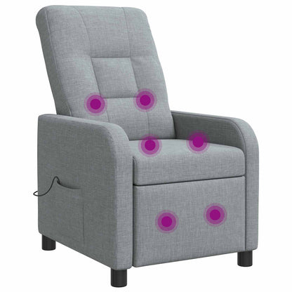 Massage Recliner Lichtgrijs Stof