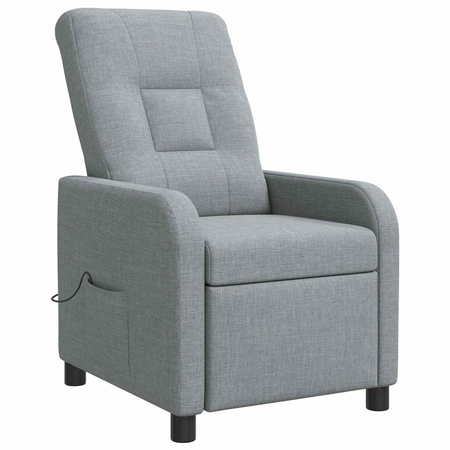 Massage Recliner Lichtgrijs Stof