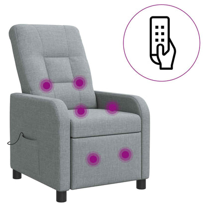 Massage Recliner Lichtgrijs Stof