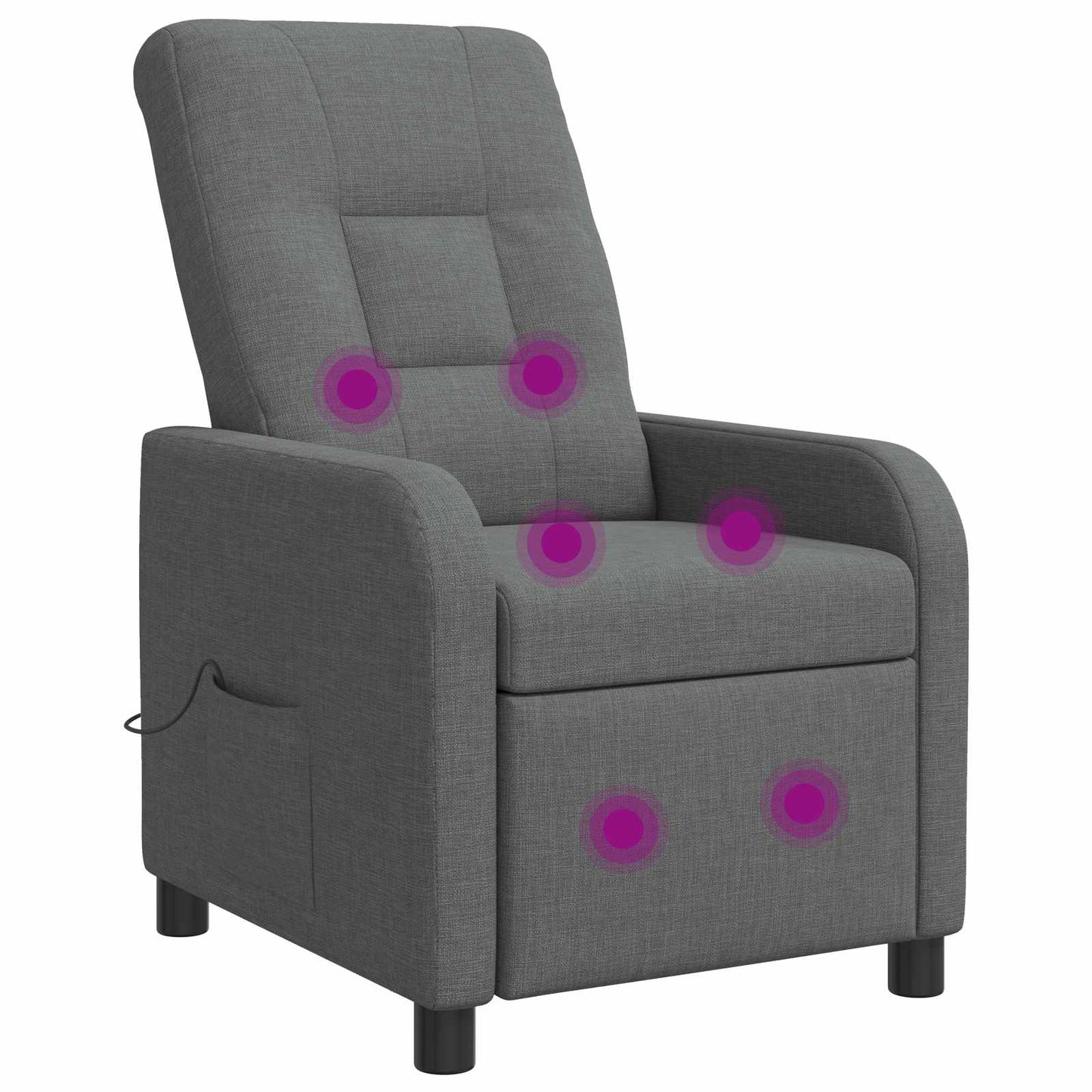 Massage Recliner Donkergrijs Stof
