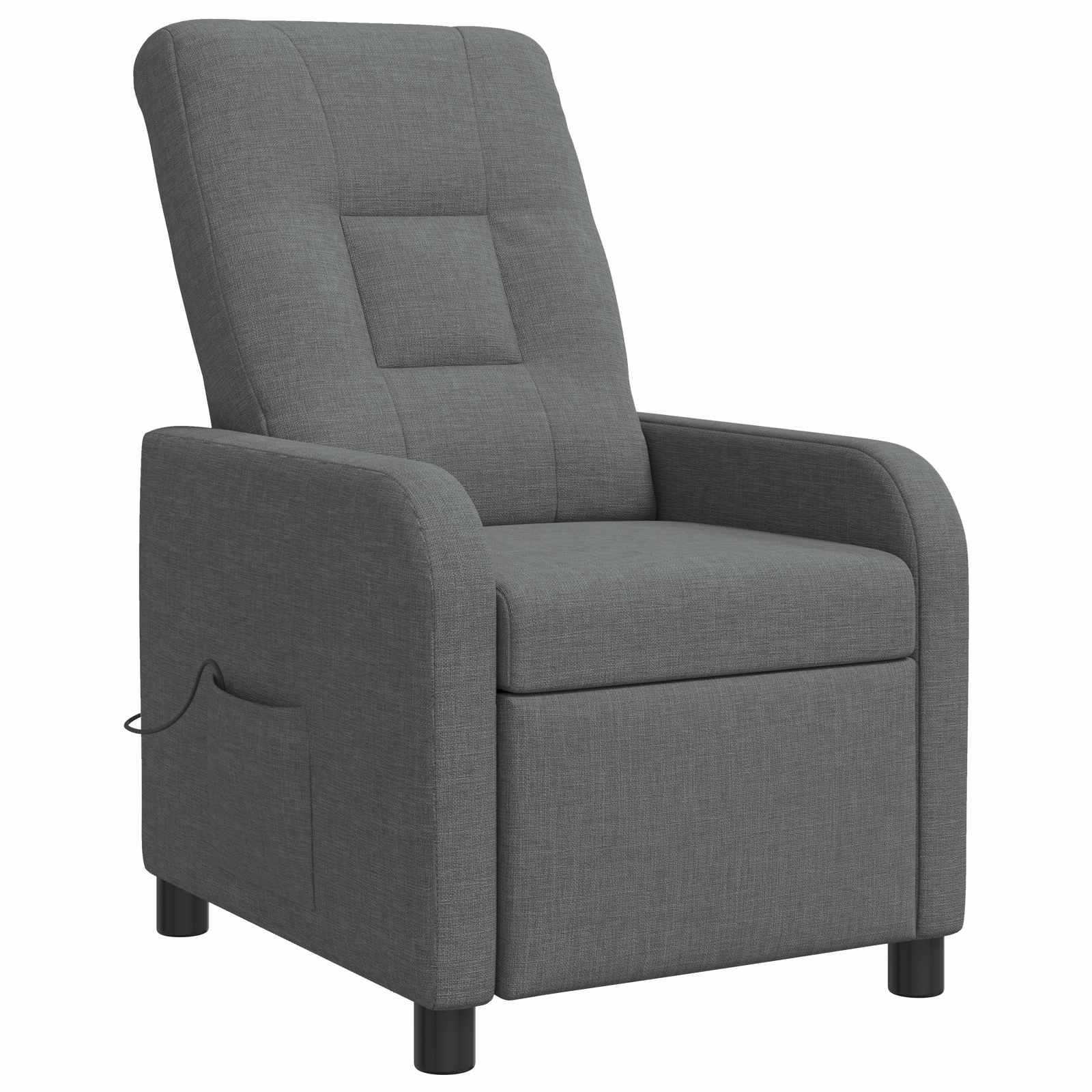Massage Recliner Donkergrijs Stof