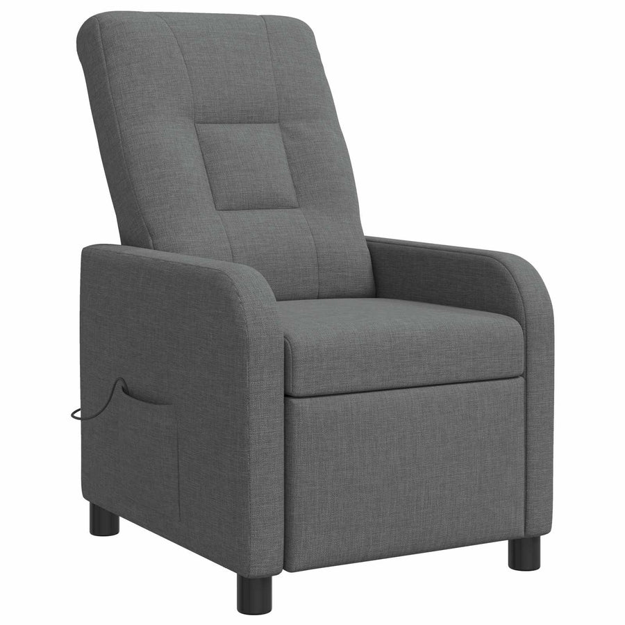 Massage Recliner Donkergrijs Stof