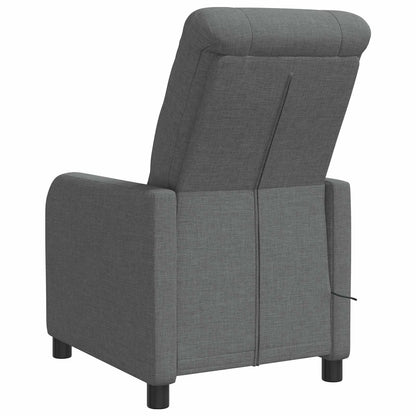 Massage Recliner Donkergrijs Stof