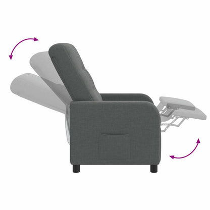 Massage Recliner Donkergrijs Stof