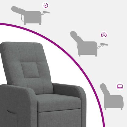 Massage Recliner Donkergrijs Stof