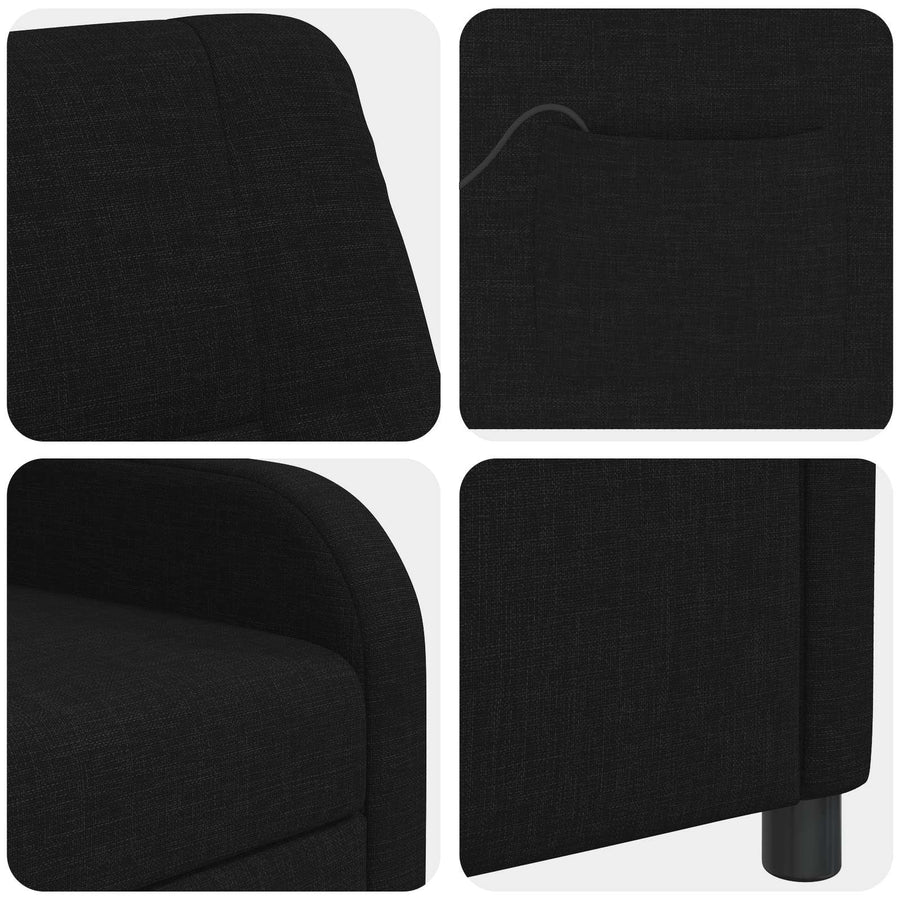 Massage Recliner Zwart Stof