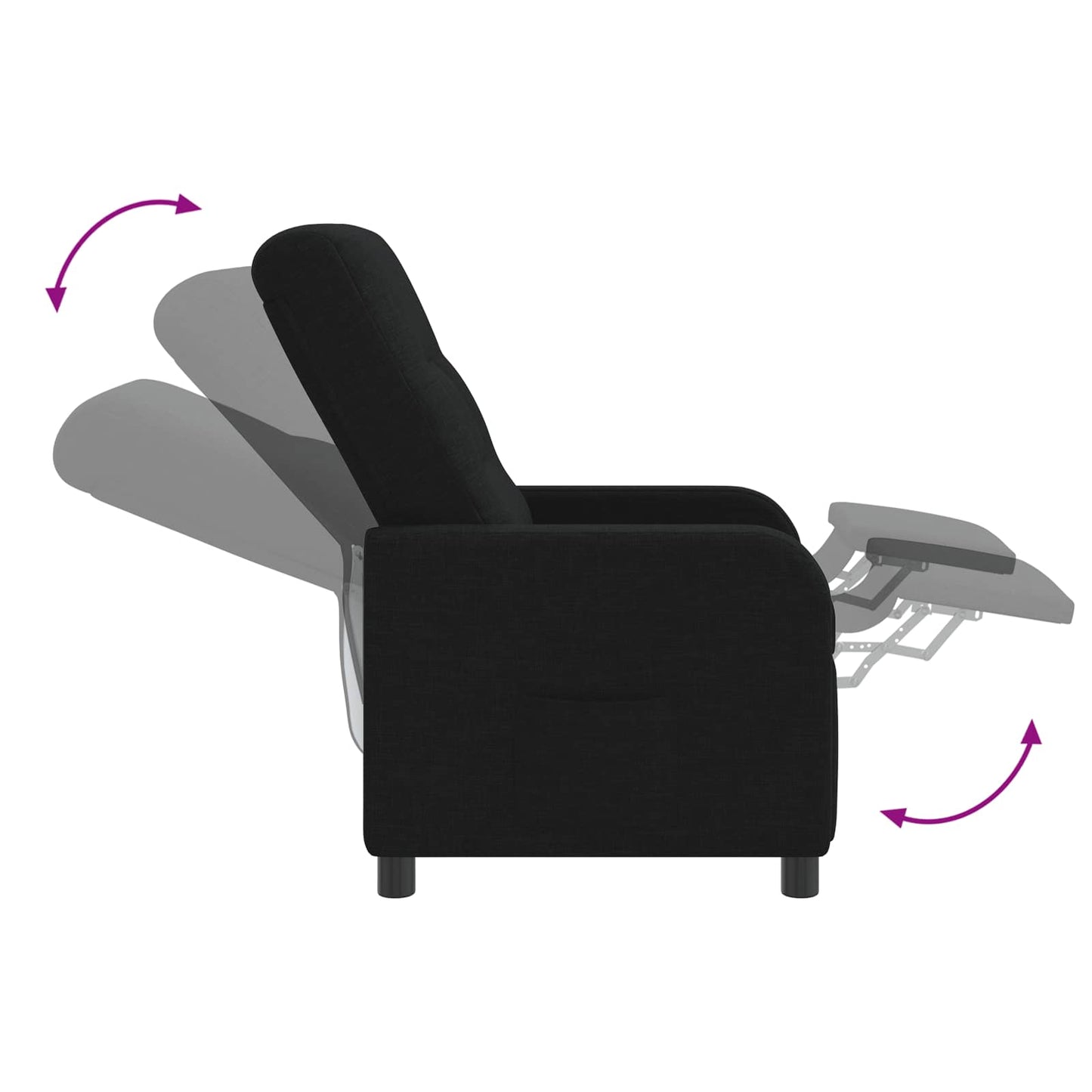 Massage Recliner Zwart Stof