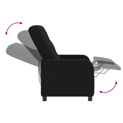 Massage Recliner Zwart Stof