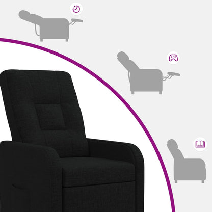 Massage Recliner Zwart Stof