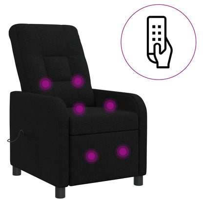 Massage Recliner Zwart Stof