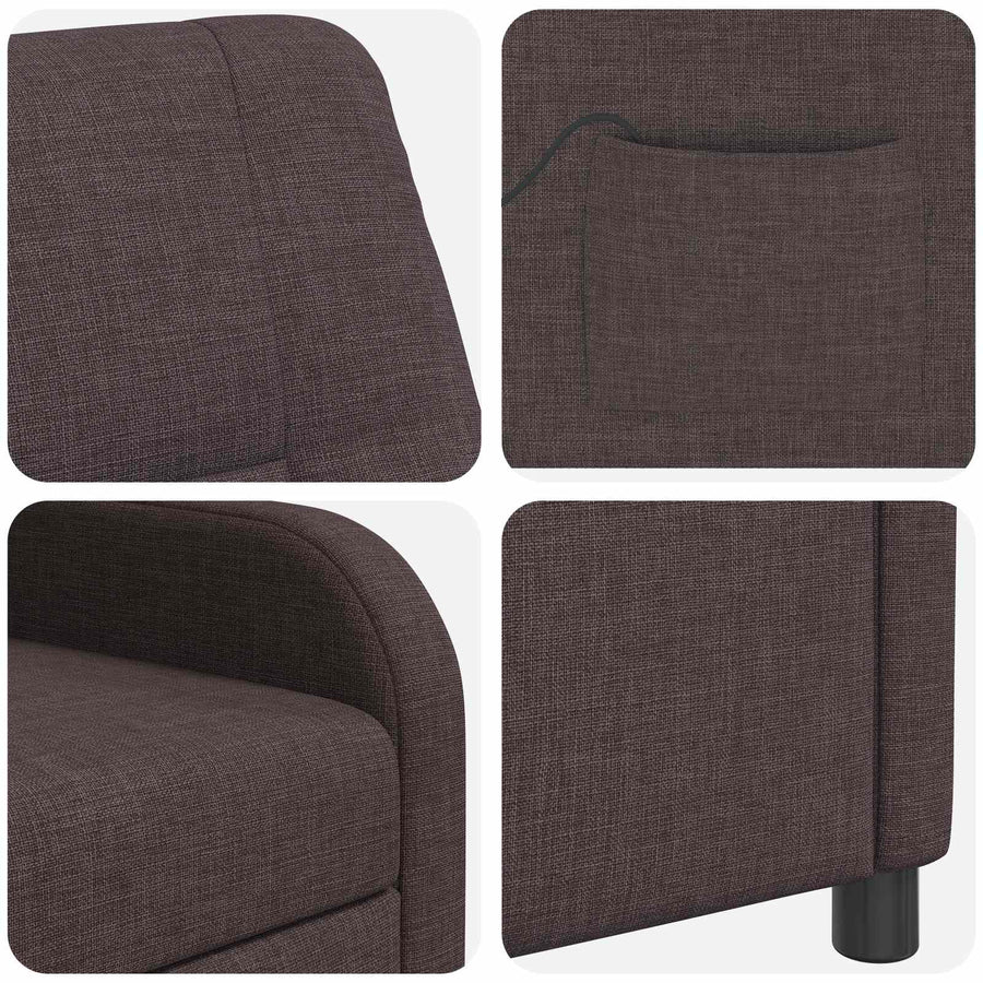 Massage Recliner Donkerbruin Stof