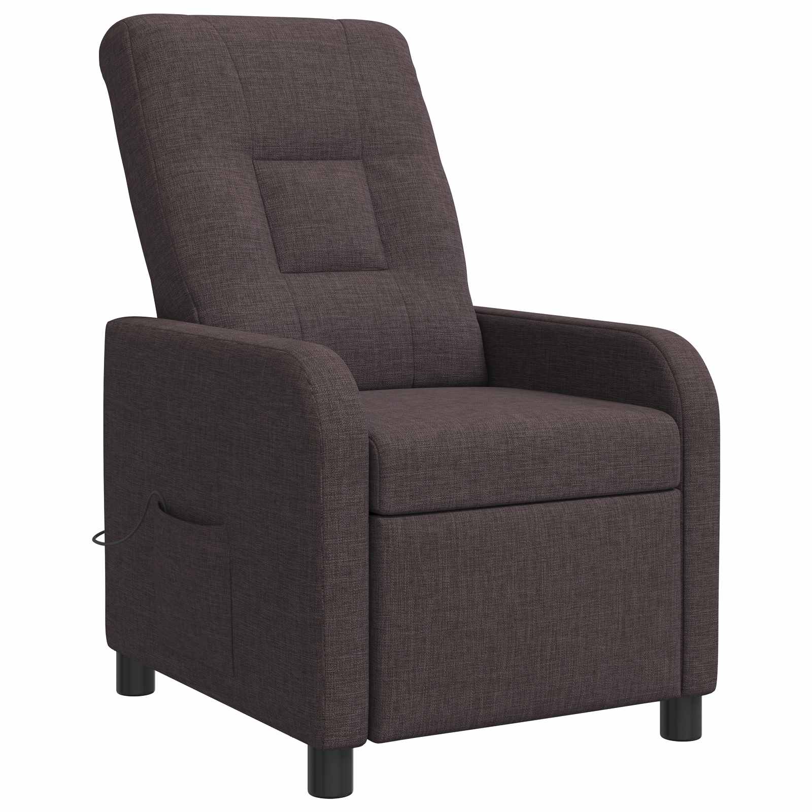 Massage Recliner Donkerbruin Stof