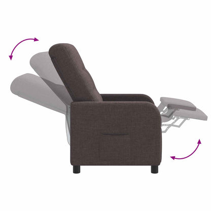 Massage Recliner Donkerbruin Stof