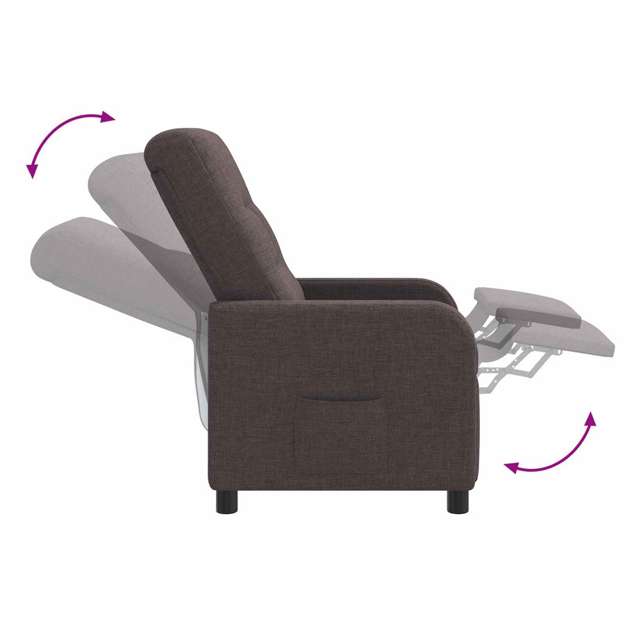 Massage Recliner Donkerbruin Stof