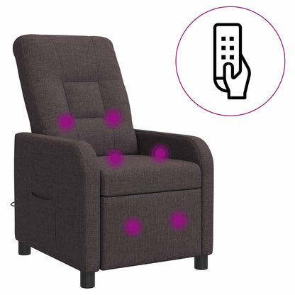 Massage Recliner Donkerbruin Stof
