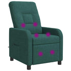 Massage Recliner Donkergroen Stof