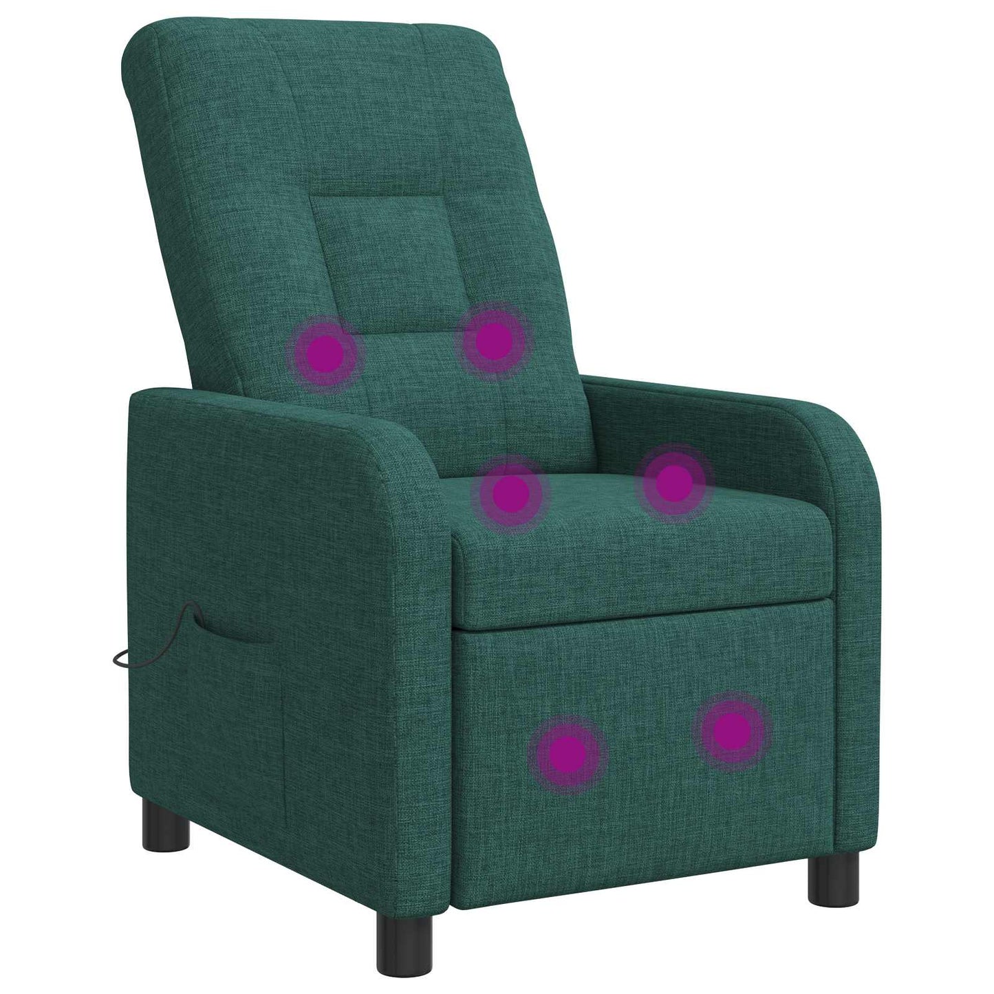 Massage Recliner Donkergroen Stof