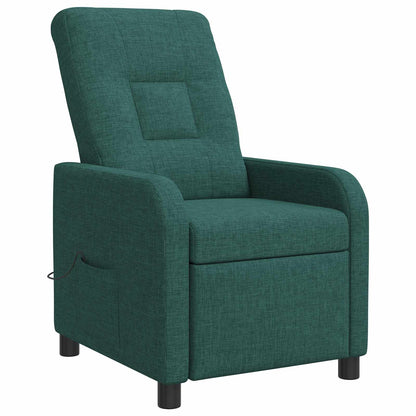 Massage Recliner Donkergroen Stof