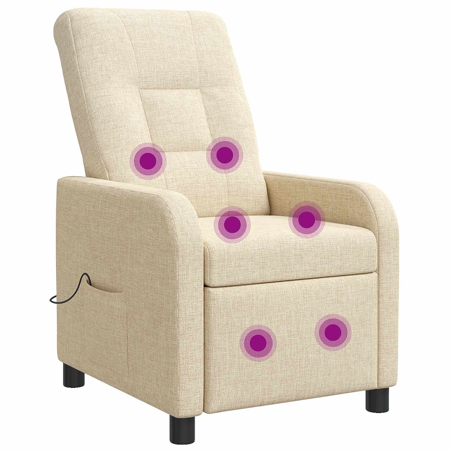 Massage Recliner Crèmekleurig Stof