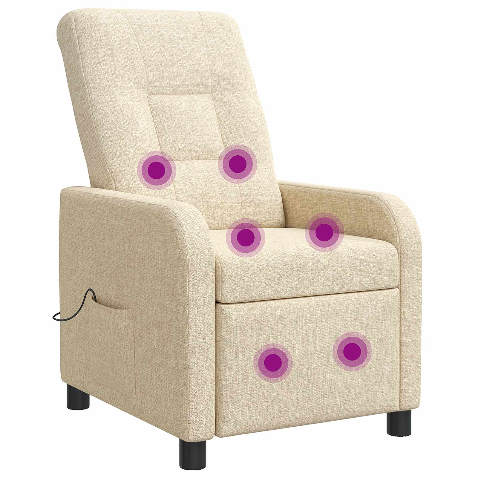 Massage Recliner Crèmekleurig Stof