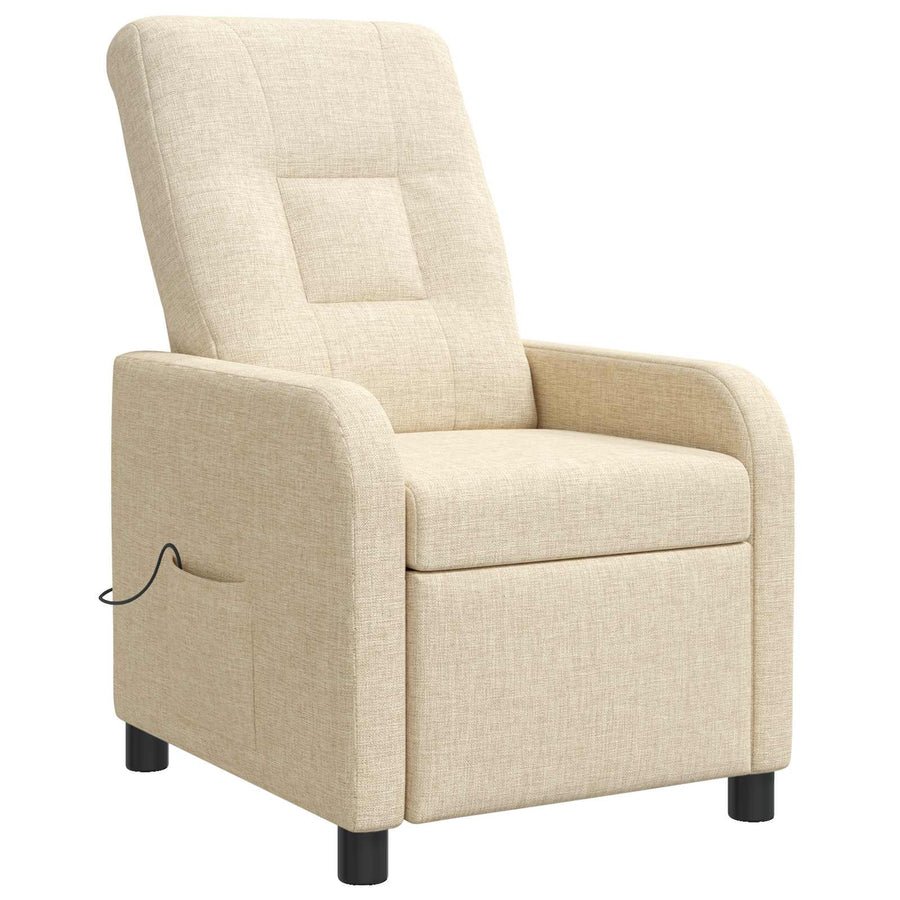 Massage Recliner Crèmekleurig Stof