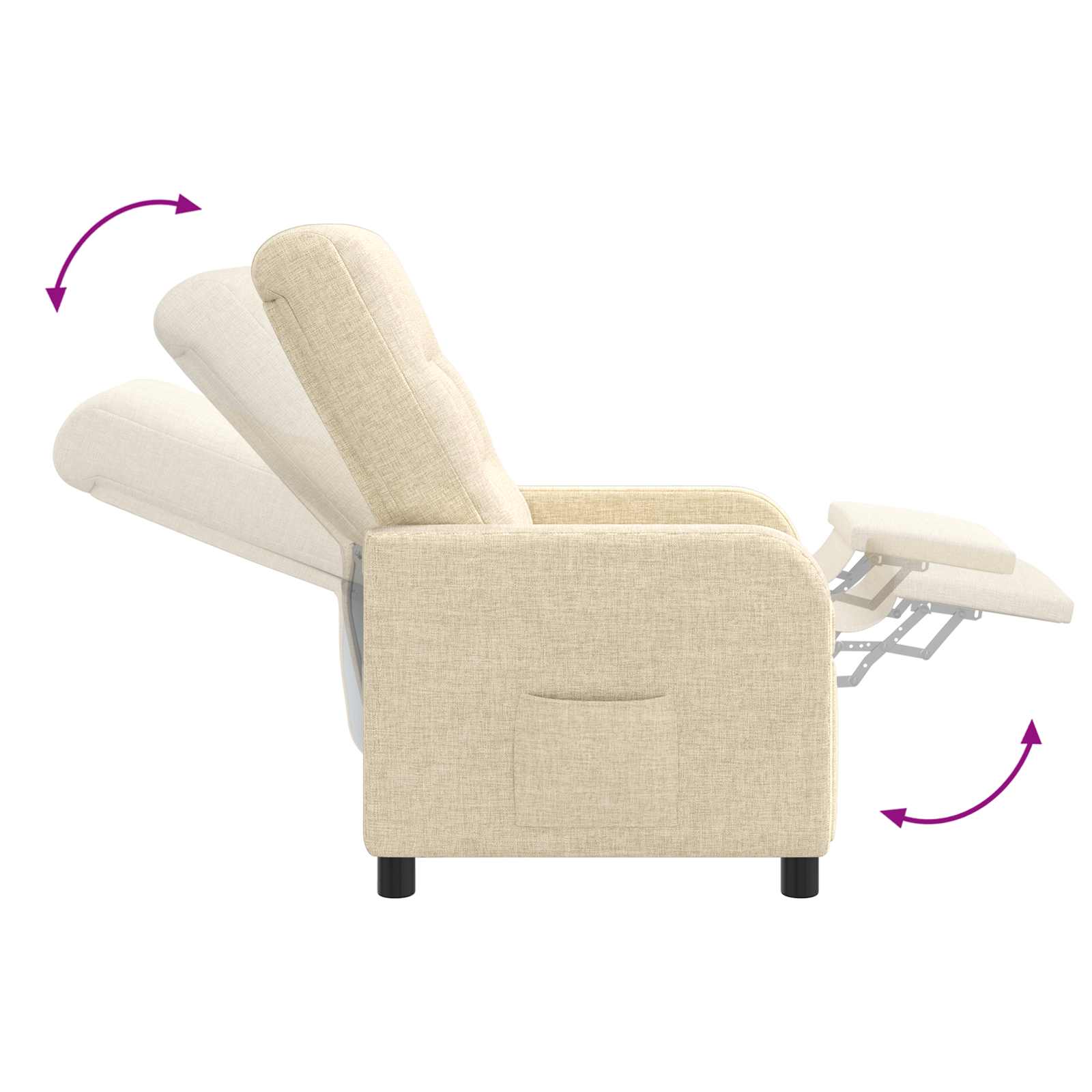 Massage Recliner Crèmekleurig Stof