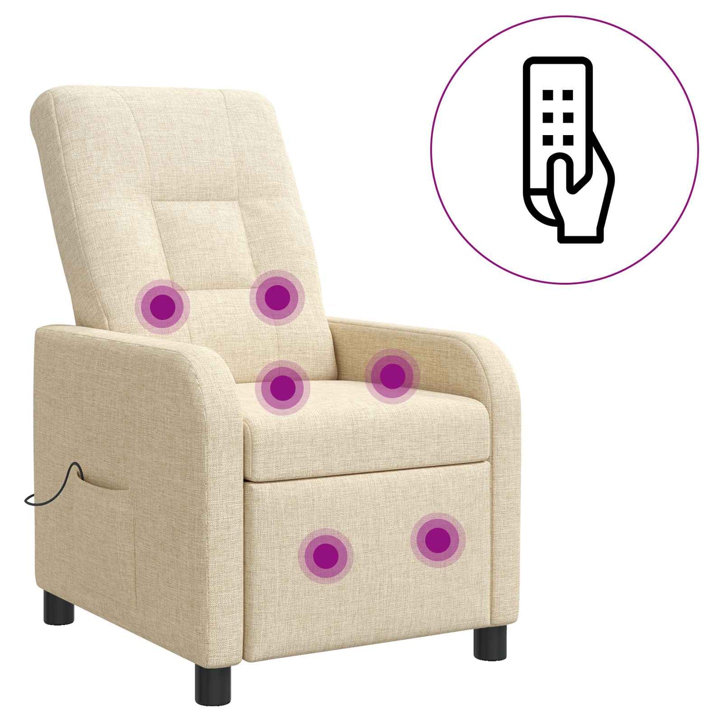 Massage Recliner Crèmekleurig Stof