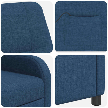 Massage Recliner Blauw Stof