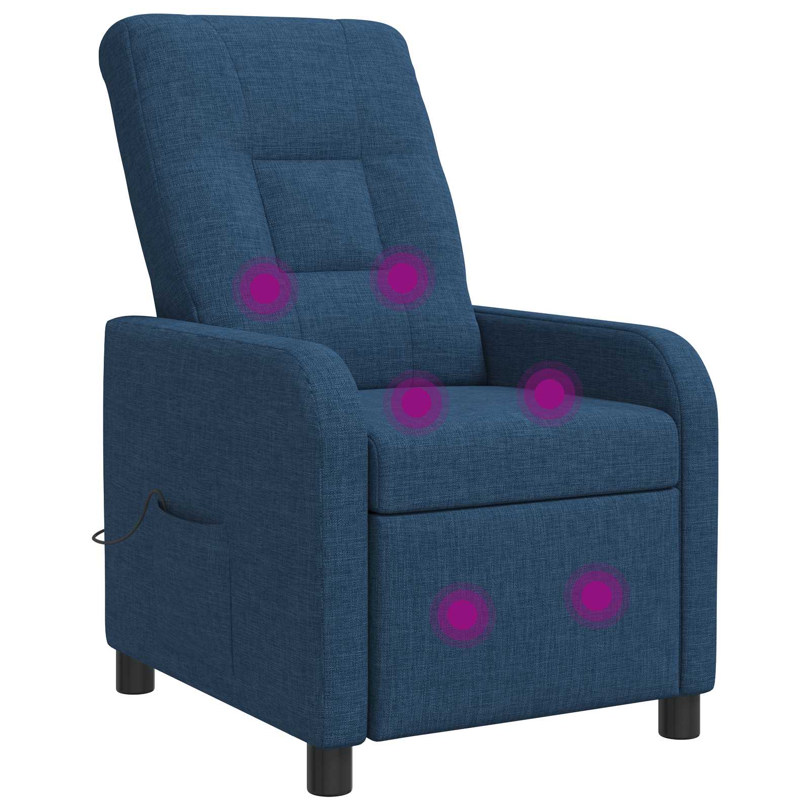 Massage Recliner Blauw Stof