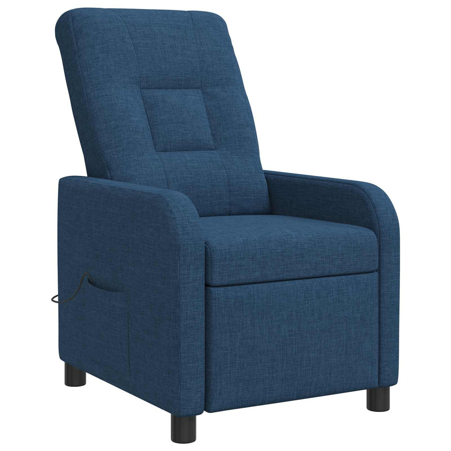 Massage Recliner Blauw Stof