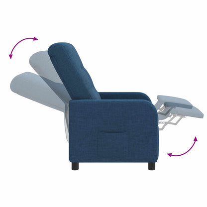 Massage Recliner Blauw Stof