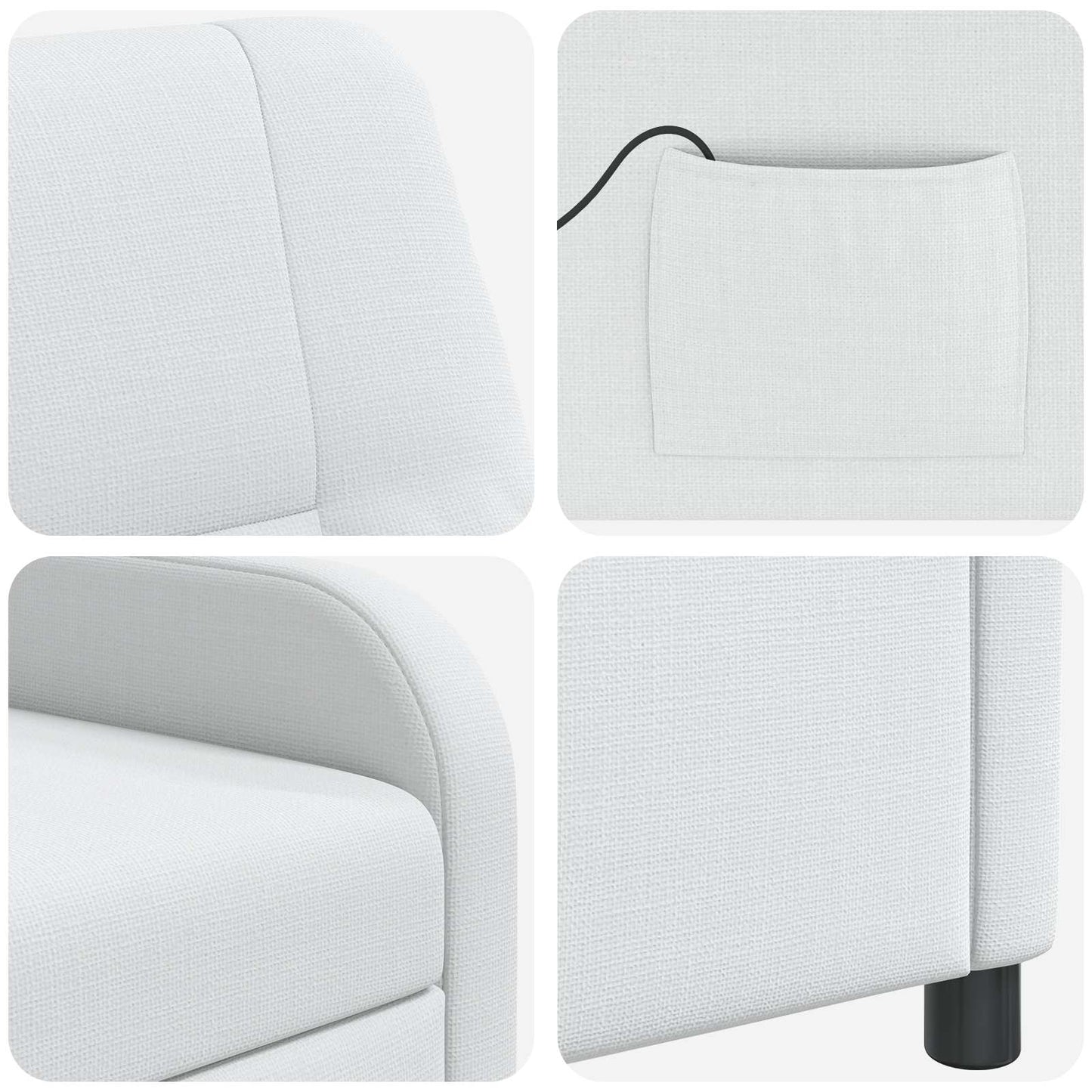 Massage Recliner Wit Stof
