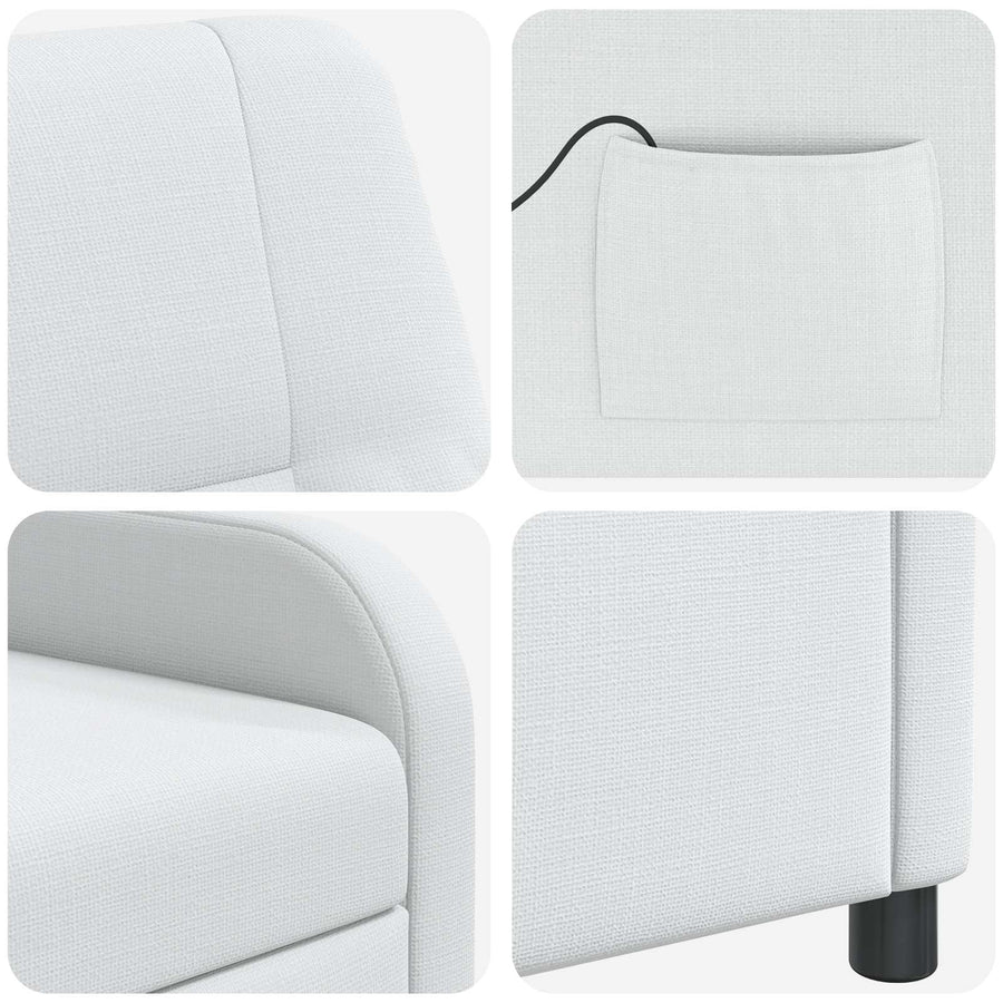 Massage Recliner Wit Stof