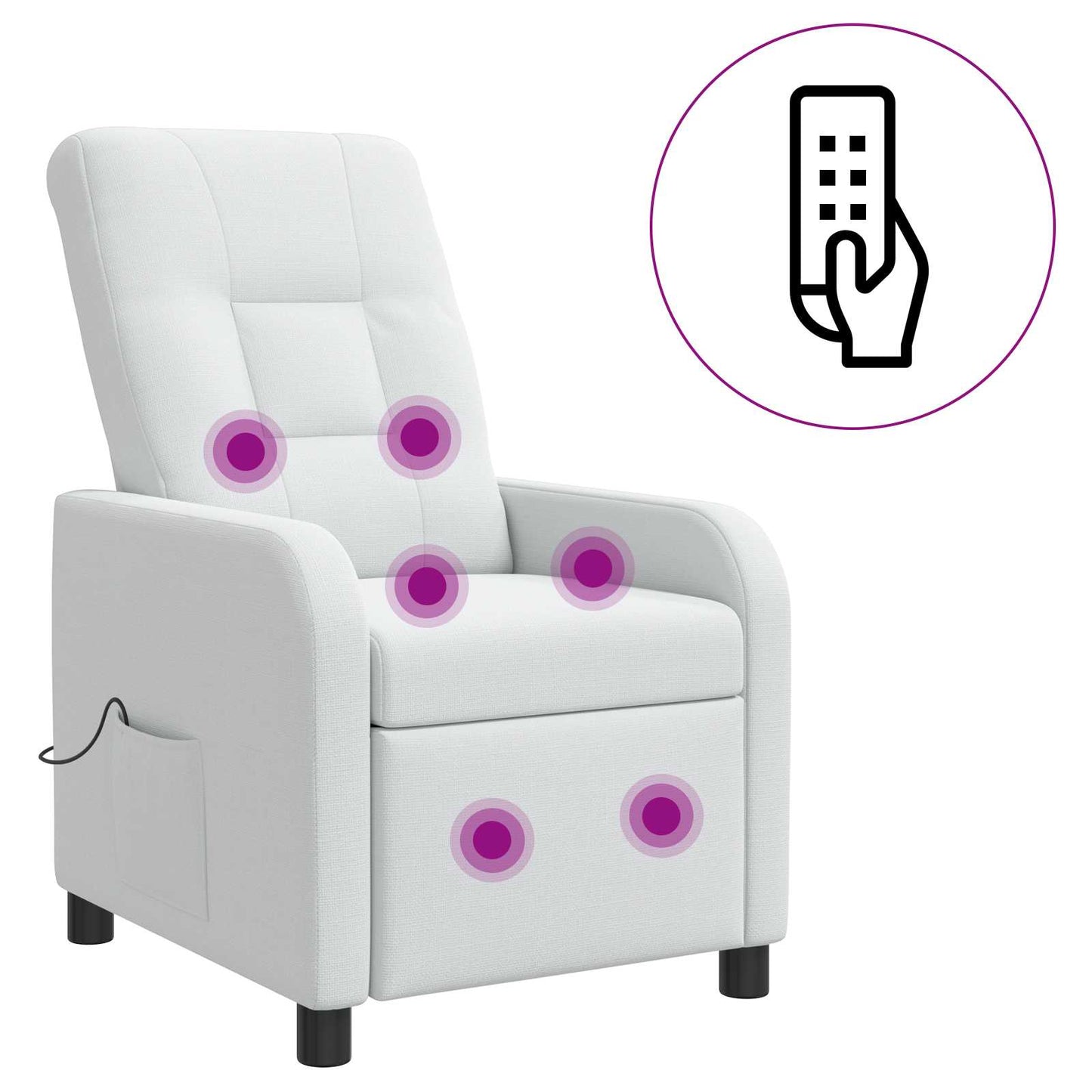 Massage Recliner Wit Stof