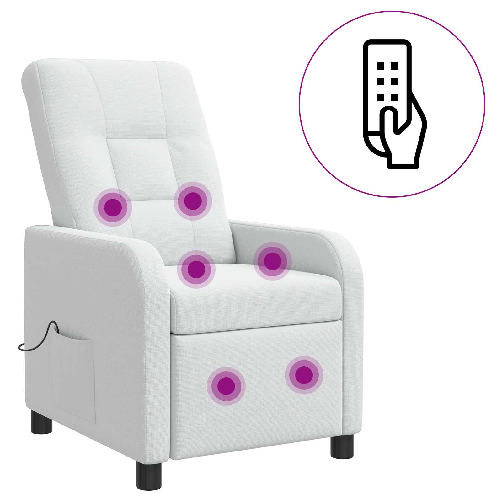Massage Recliner Wit Stof