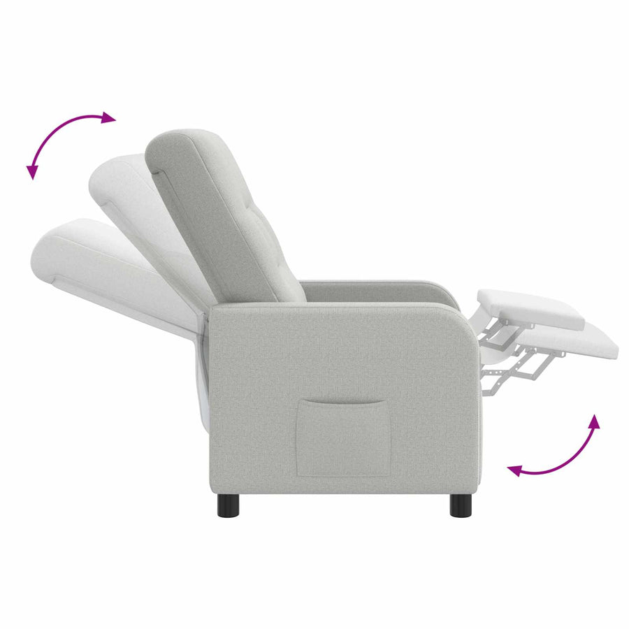 Massage Recliner Wolkengrijs Stof Wolkengrijze stof
