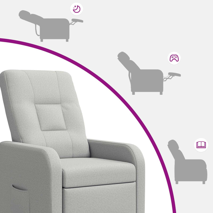 Massage Recliner Wolkengrijs Stof Wolkengrijze stof