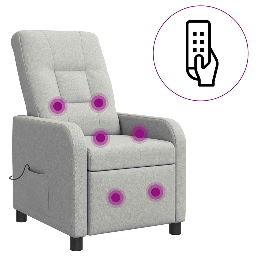 Massage Recliner Wolkengrijs Stof Wolkengrijze stof