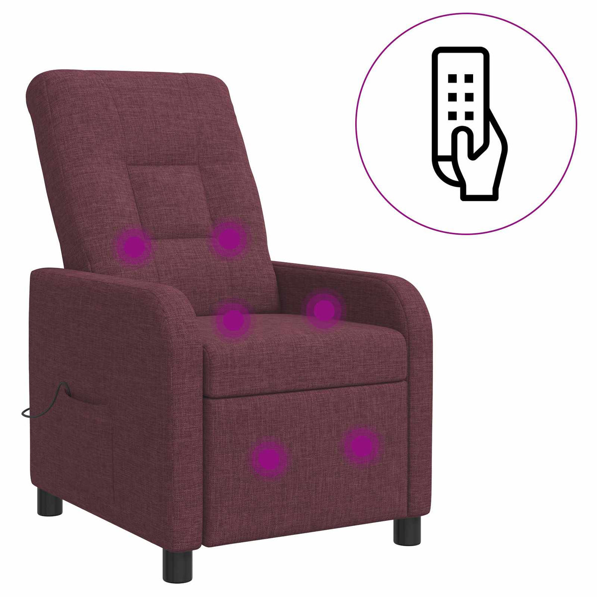 Massage Recliner Paars Stof