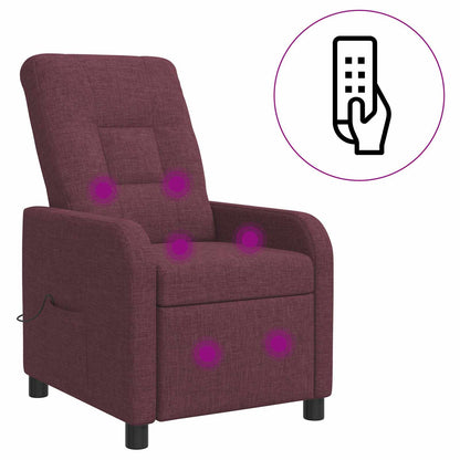 Massage Recliner Paars Stof