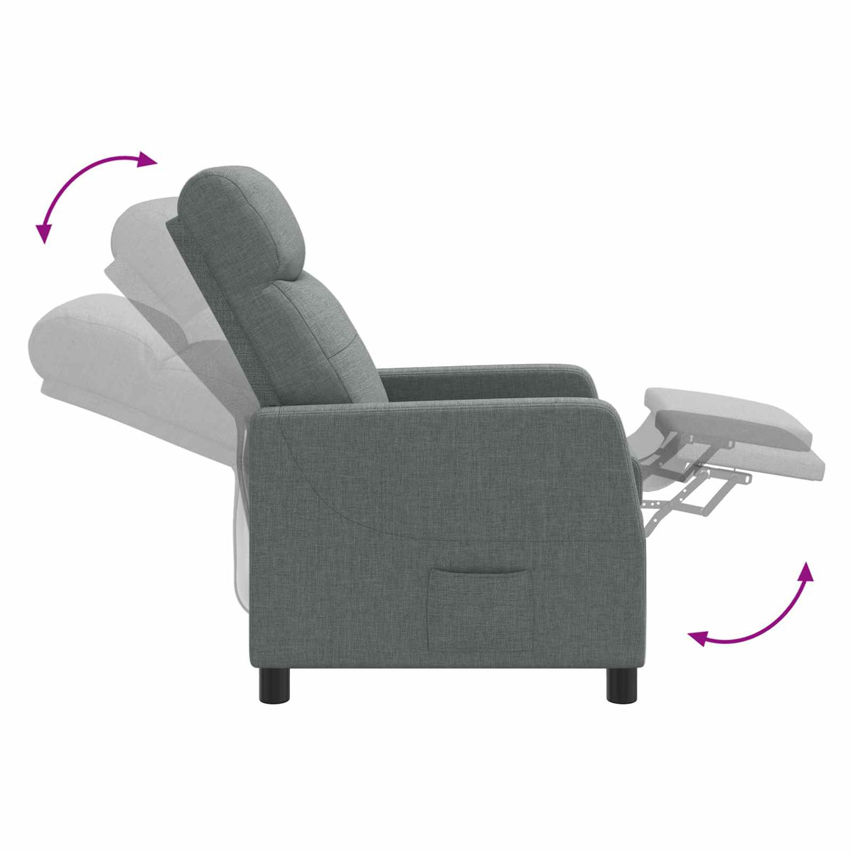 Relaxfauteuil Donkergrijs Stof