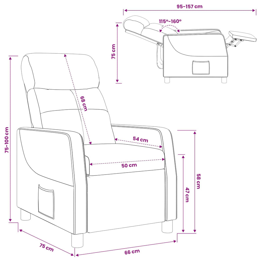 Relaxfauteuil Wit Stof