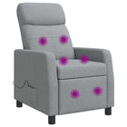 Massage Recliner Lichtgrijs Stof