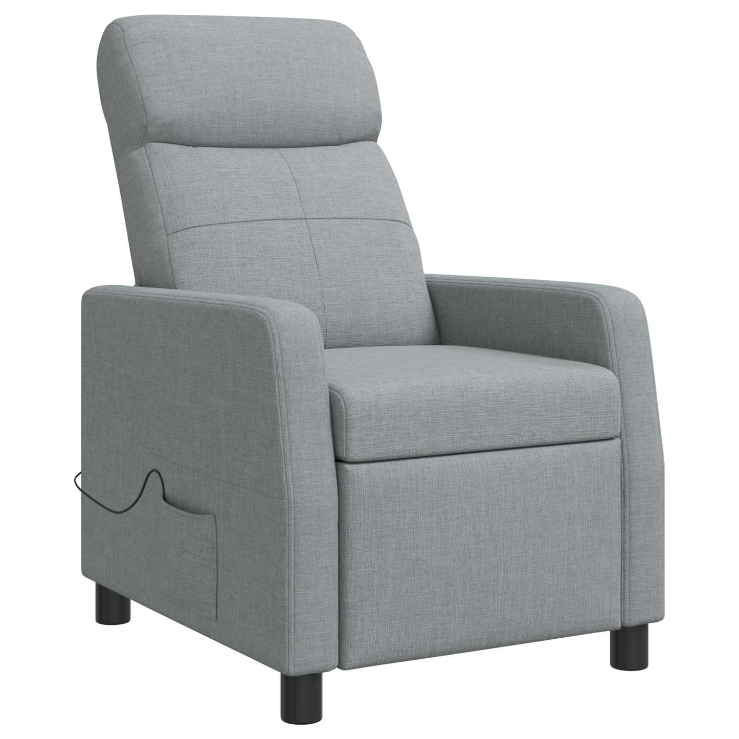 Massage Recliner Lichtgrijs Stof