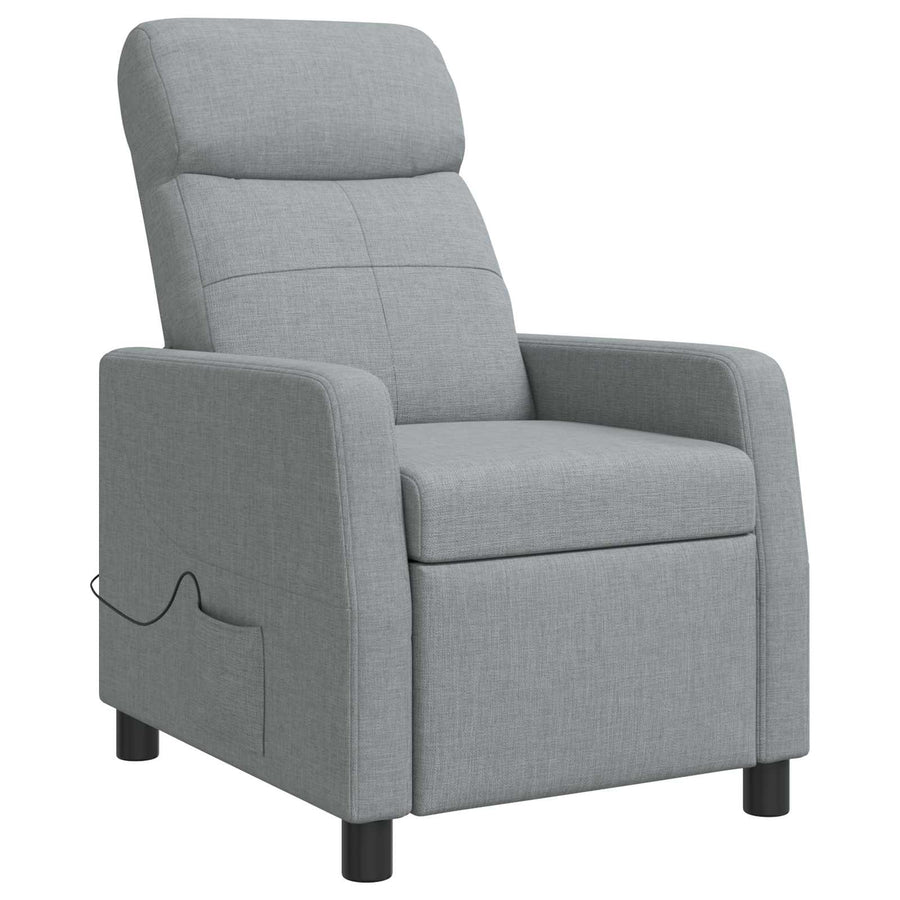 Massage Recliner Lichtgrijs Stof