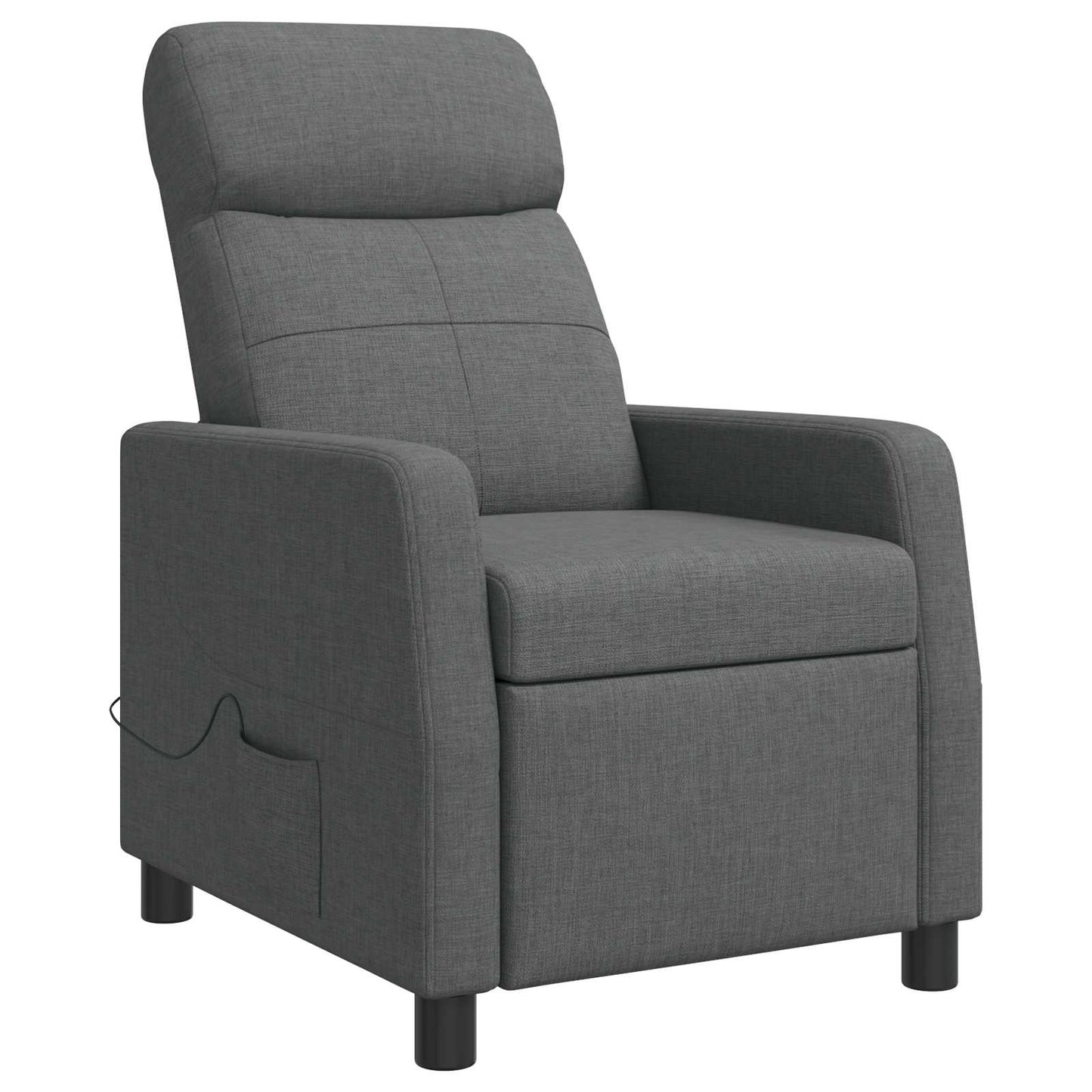 Massage Recliner Donkergrijs Stof
