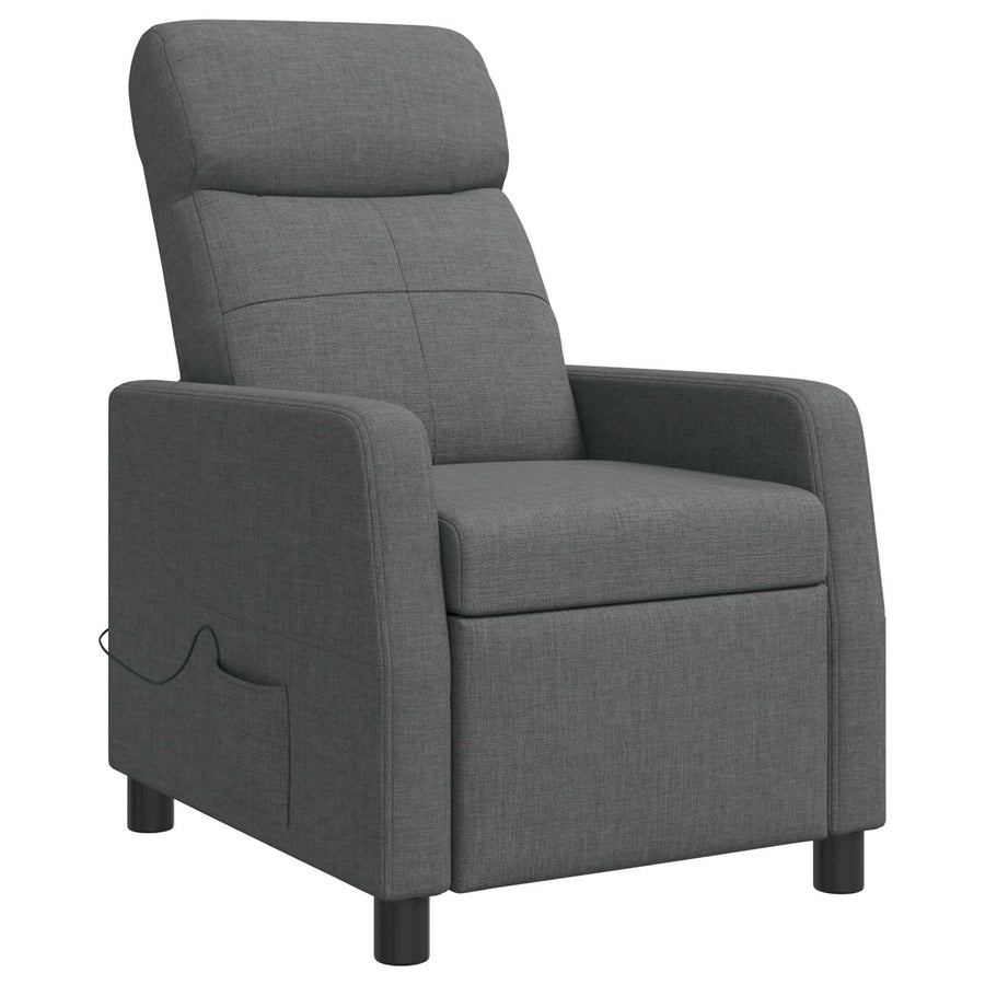 Massage Recliner Donkergrijs Stof